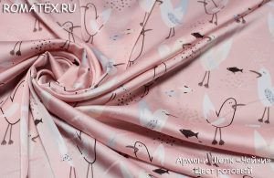 Ткань армани шелк чайки цвет розовый